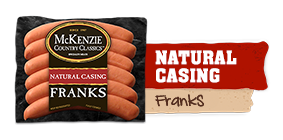 natural casing franks - 12 ounce package