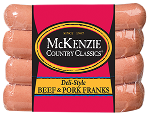 mckenzie 14 oz deli style beef pork franks